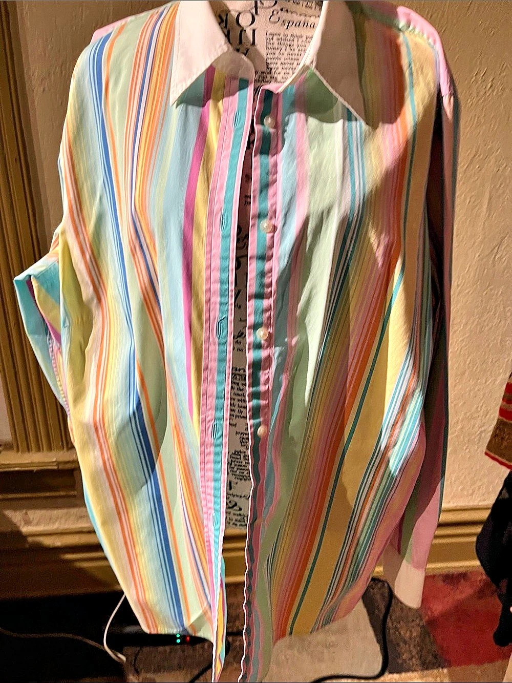 Lauren Ralph Lauren Striped Button Down Shirt Multicolor Large